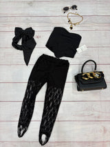 Top + pant traforato